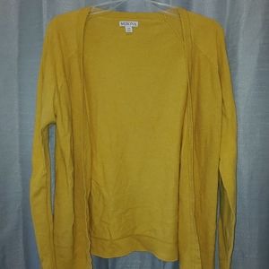MERONA mustard color cardigan.  Size Large. Long sleeves.